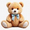 Cute Transparent Bear Icon A clear transparent PNG image of a cute teddy bear with a simple background.