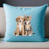 Cute Pet Mates A cute puppy and kitten sitting together on a transparent background, suitable for commercial or personal use.