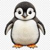 A high-resolution image of a cute baby penguin with a clear transparent background suitable for commercial or personal use.