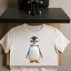 Adorable Penguin Chick Illustration A small, adorable penguin chick on a white background, suitable for high-resolution printing and digital use.