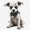 A cute, furry puppy sitting on a background with clear space around it, ideal for sublimation and commercial use.