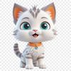 High Resolution Feline Companion Image A high-resolution PNG image of a small grey kitten with clear background, suitable for sublimation printing.