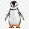 Transparent Background Penguin Chick A small, adorable penguin chick standing on its feet in a simple transparent background.