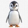 Cute Penguin Chick Illustration A high-resolution illustration of a small penguin chick standing on the ice.