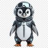 A small, adorable penguin in a transparent background, suitable for print or digital use.