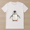 Adorable Baby Penguin Silhouette A single baby penguin standing on the ice with a transparent background.