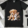 An adorable illustration of a dog and cat playing together in a clear image format.