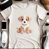 A cute illustration of a puppy with a clear background, suitable for various uses such as stickers, decals, or web design.