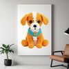 Cuddly Canine Digital Art High-resolution digital illustration of a small dog in a colorful, vector-style design.