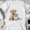 Puppy Kitten Friends Illustration Close-up illustration of a puppy and kitten sharing space in a clear PNG format.