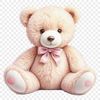 A large, high-resolution image of a transparent teddy bear with a clear background.