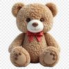 A high-resolution, transparent PNG image of a cute teddy bear with a clear background.