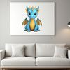 Colorful Mythical Beast Design A digital illustration of a mythical creature with scales and wings.