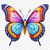 Delicate Winged Beauty PNG A colorful butterfly with delicate wings and a clear background.