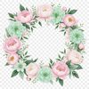 Elegant Floral Circles Floral arrangement in the form of a circular wreath.