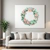 Free Large PNG Floral Decoration A high-resolution floral wreath made up of various flowers and greenery elements with a clear background.