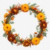 Clear Background Wreath Clipart A floral wreath with a clear background, perfect for high-resolution print or web use.