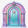 Magical Fairy Entrance Door Design A whimsical fairy door with intricate details, suitable for sublimation printing or DIY crafts.