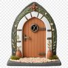 A small, intricately designed fairy door with a transparent background, suitable for sublimation printing or DIY crafts.