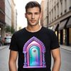 Enchanted Fairy Door Template A whimsical fairy door with a clear background, suitable for commercial or personal use as a sublimation template.