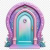 A small, transparent Fairy Door with a clear background, suitable for commercial or personal use.