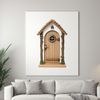 Whimsical Fairy Entrance A small, ornate door with intricate details, set against a clear transparent background.