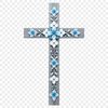 A detailed illustration of a traditional religious cross in a single color format suitable for commercial use.