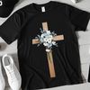 Beautiful Religious PNG Cross Design A clear transparent PNG image of a simple religious cross with a floral pattern design.