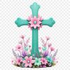 Beautiful Crucifix Image with Clear Background A high-resolution image of a traditional Christian symbol featuring a cross with intricate details.