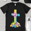 Simple Religious Cross Design with Floral Details A high resolution transparent PNG image of a simple religious cross with floral details.
