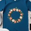 A floral wreath featuring a mix of artificial roses in various colors, suitable for printing or sublimation.
