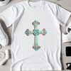 Large Transparent Cross Image for Commercial Use A Christian symbol with intricate details on a white background.
