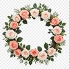 A high-resolution floral wreath design with clear background, suitable for sublimation and commercial use.