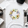 Sublimation Friendly Digital Wreath A digital floral wreath with clear background, suitable for sublimation and high-resolution printing.