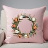 Beautiful Circular Wreath PNG Image A floral arrangement in the shape of a circular wreath with a clear background.