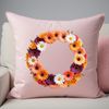 Beautiful Blossom Border A floral wreath made from a variety of colorful flowers, with a clear transparent background.