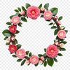 Free High Resolution Flower Garland Image A floral wreath created with high-resolution flowers, suitable for commercial or personal use in print projects.