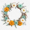 Beautiful Floral Garland in High Resolution PNG A floral wreath made from flowers and foliage in high resolution and transparent PNG format.