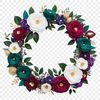 Free Printable Wreath Template PNG A high-resolution floral wreath made up of various flowers, available for free download with commercial use allowed.