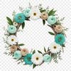 High Resolution Floral Wreath PNG A high-resolution floral wreath with clear background, suitable for sublimation and print projects.