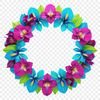 Vibrant Flower Wreath Design A floral wreath made up of various flowers and foliage elements, suitable for print or digital use.