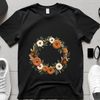 Floral wreath made up of colorful flowers with a transparent background.