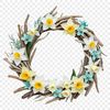 Free Printable Wreath Design A high-resolution floral wreath made from individual flowers with a clear background, ideal for commercial or personal use.
