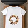 Beautiful Flower Garland Image A floral wreath made up of various flowers and foliage elements, suitable for sublimation or print.