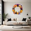 Digital Floral Wreath with Clear Background A floral wreath with a clear background, created using digital art software.