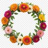Beautiful Flower Wreath PNG A floral wreath made up of various flowers and greenery elements.