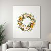 Transparent Floral Decoration Template A floral wreath made from individual flowers, suitable for high-resolution printing or digital use.