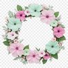 Free High Resolution Flower Wreath Clip Art A large, free PNG image of a decorative flower wreath suitable for commercial or personal use.