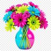 A digital illustration of a vibrant flower arrangement with a clear background for commercial or personal use.