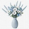 A colorful arrangement of flowers in a decorative vase, suitable for commercial and personal projects.